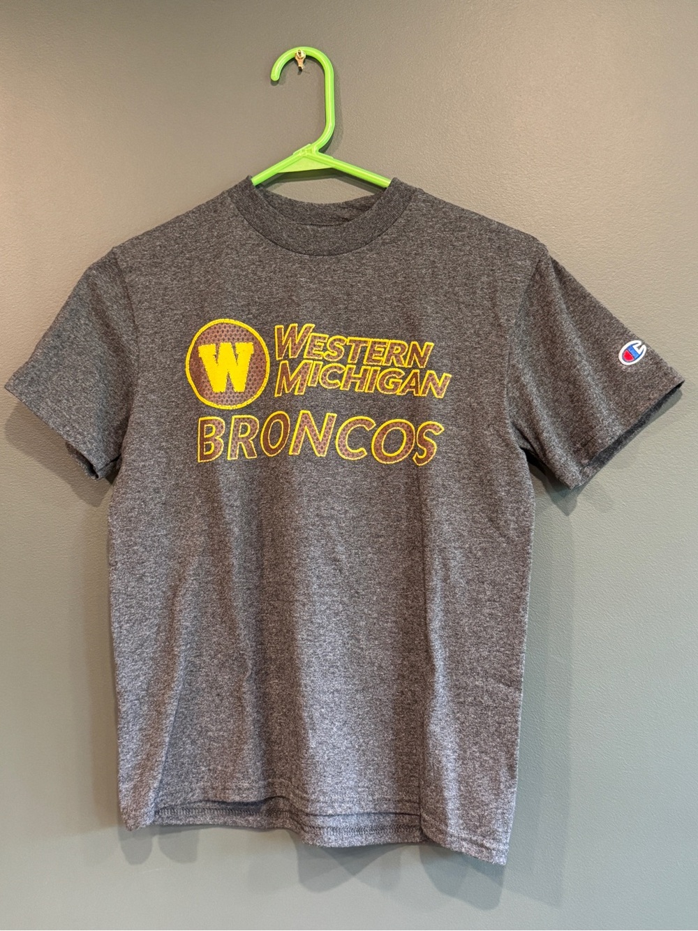 Champion Gray Western Michigan Broncos Logo Tee